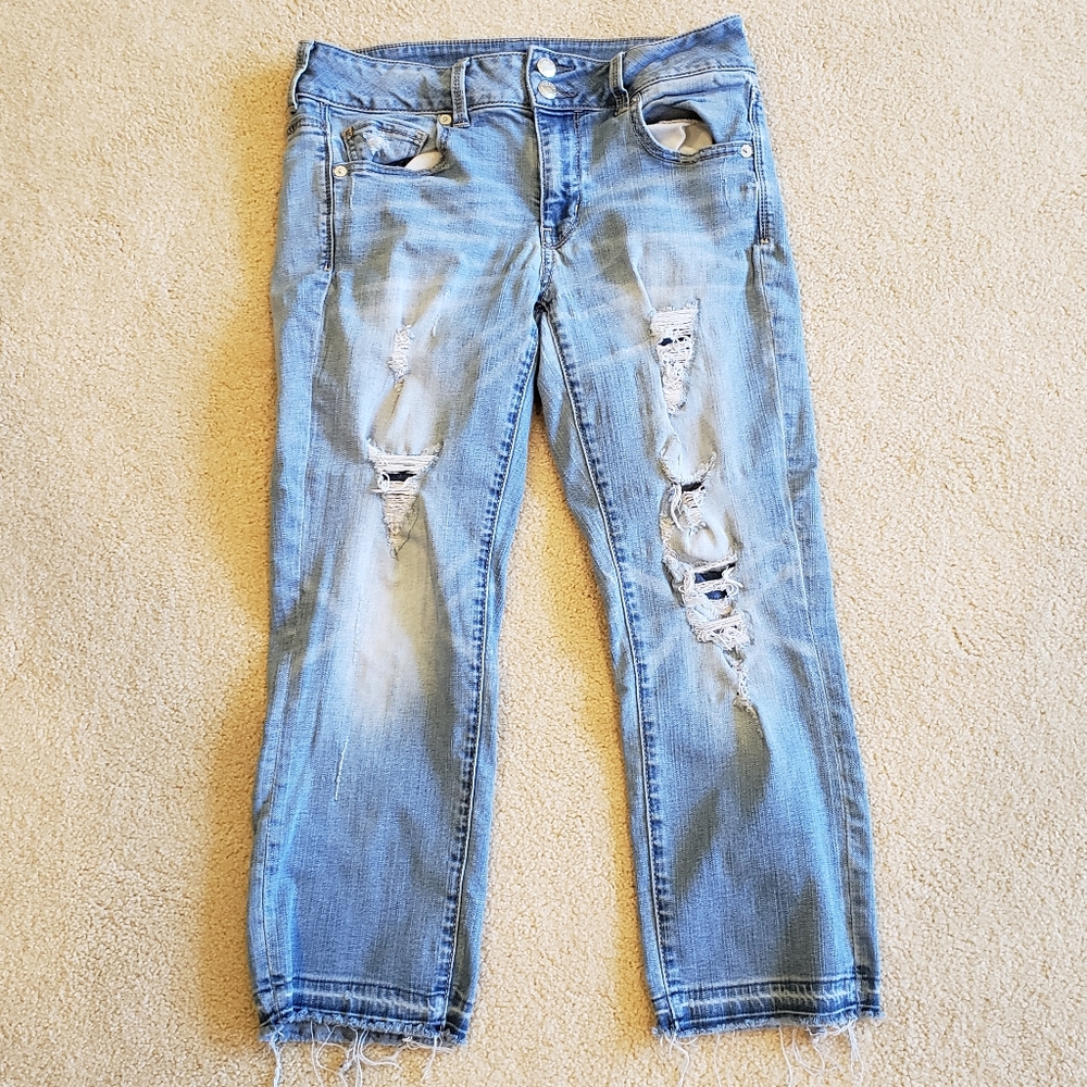 American Eagle Ripped Super Stretch Artist Crop